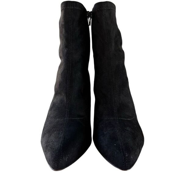 STEVEN New York Chunky Heel Black Suede Leather Sock Bootie Zip Women’s Size 8M - Picture 10 of 12